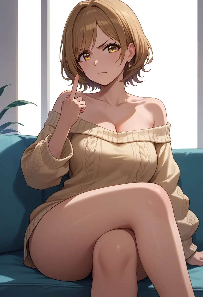 idolmaster,osaki_amana,off-shoulder,sweater  - 