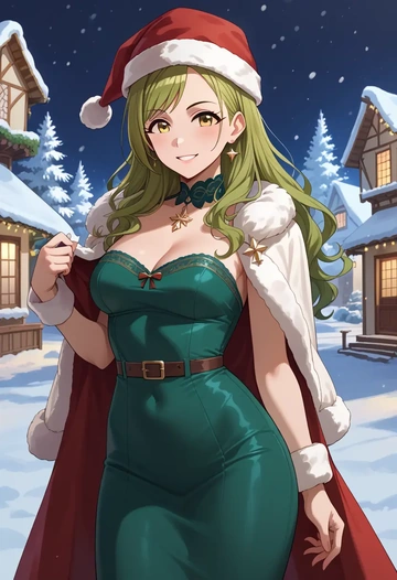 idolmaster,osaki_amana,Christmas,dress  - AI generated anime art