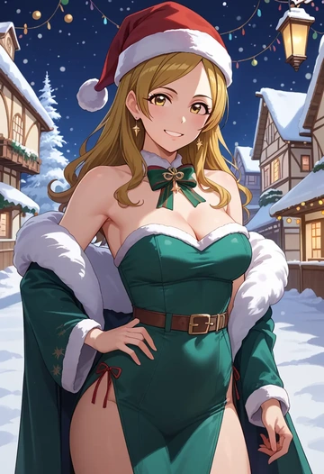 idolmaster,osaki_amana,Christmas,dress  - AI generated anime art