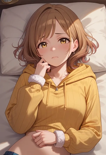 idolmaster,osaki_amana,hoodie,cropped,high-waisted joggers  - AI generated anime art