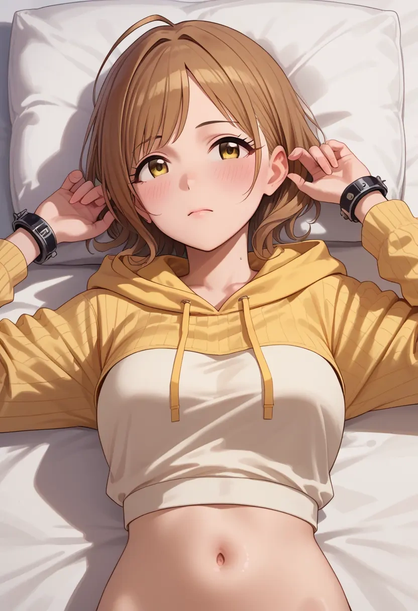 idolmaster,osaki_amana,hoodie,cropped,high-waisted joggers  - 