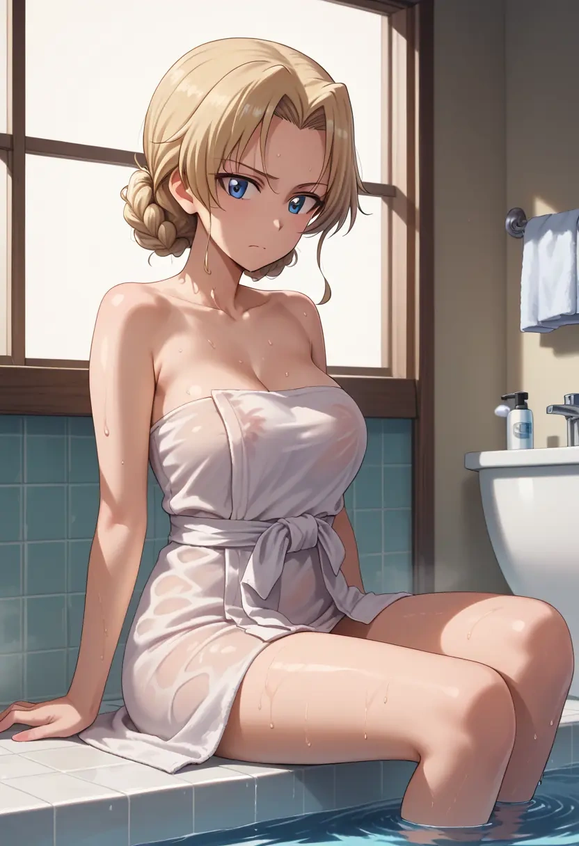 girls_und_panzer,oshida_(girls_und_panzer),towel,sexy  - 