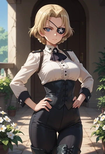 girls_und_panzer,oshida_(girls_und_panzer),pirate  - AI generated anime art