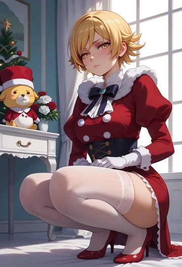 monogatari_(series),oshino_shinobu,Christmas,sexy, stockings,  - AI generated anime art