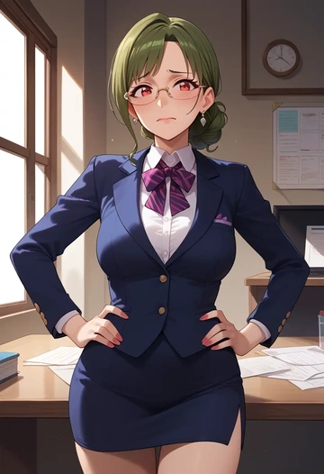 idolmaster,otonashi_kotori,OL, glasses,  - AI generated anime art