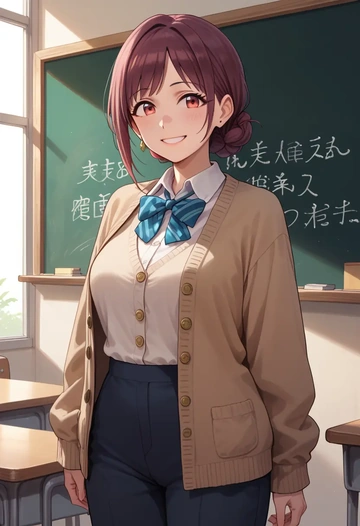 idolmaster,otonashi_kotori,teacher, sweater  - AI generated anime art