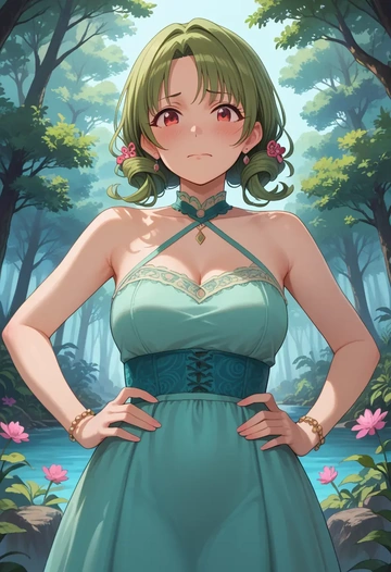 idolmaster,otonashi_kotori,dress,halter,layered tulle  - AI generated anime art