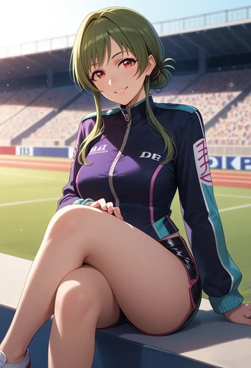 idolmaster,otonashi_kotori,leather,shorts  - AI generated anime art