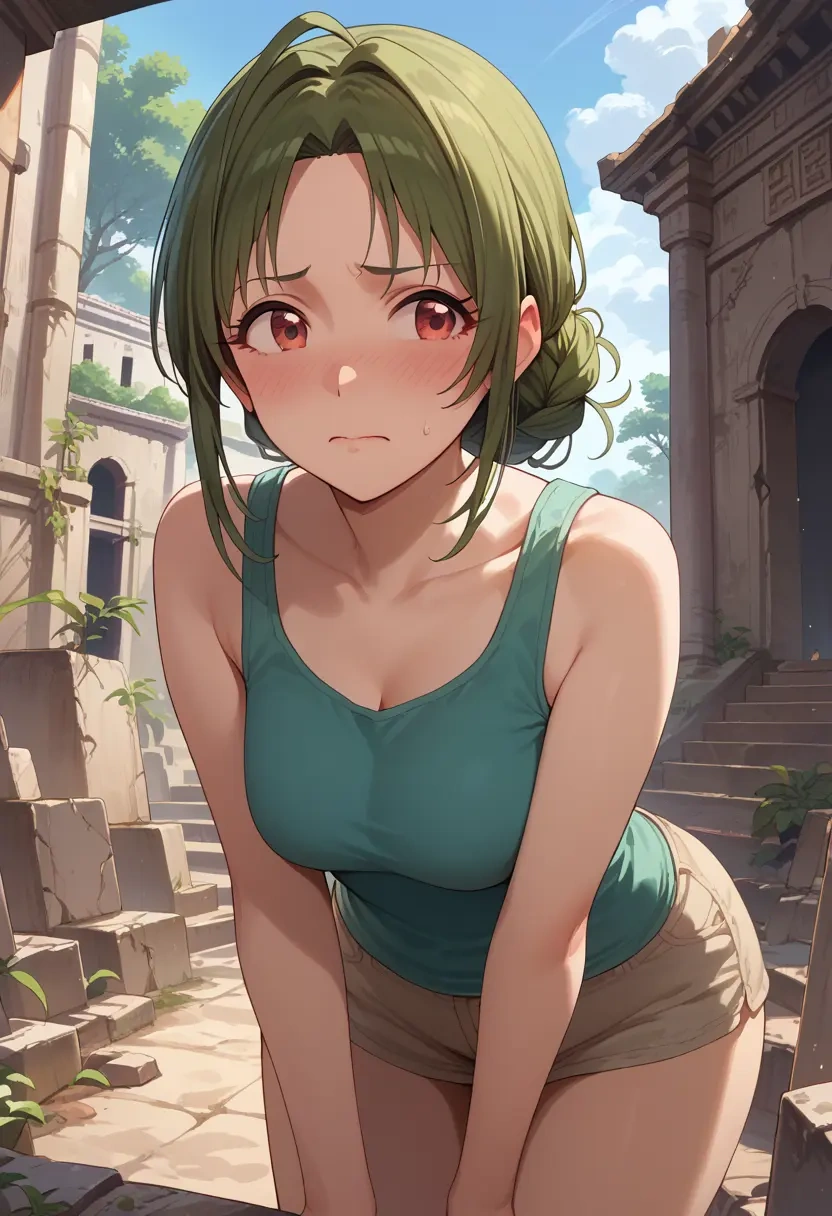 idolmaster,otonashi_kotori,tank top,mesh,cycling shorts  - 