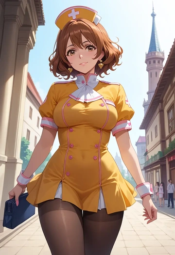 hibike_euphonium,oumae_kumiko,nurse, pantyhose,mini skirt  - AI generated anime art