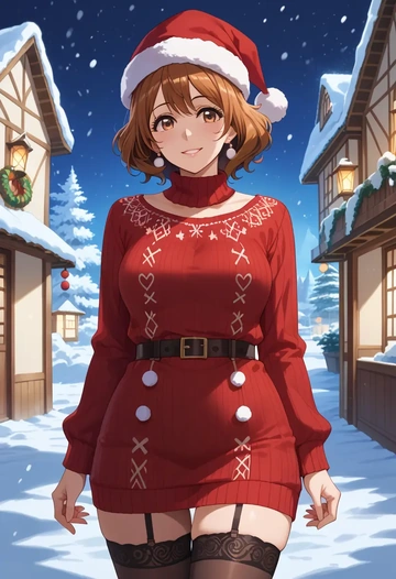 hibike_euphonium,oumae_kumiko,sweater,stockings,Thigh garters  - AI generated anime art