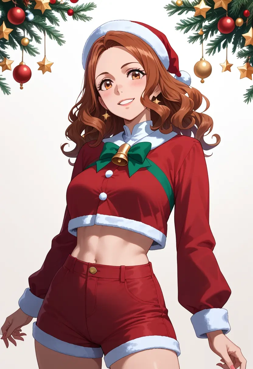 hibike_euphonium,oumae_kumiko,Christmas,red velvet shorts  - 