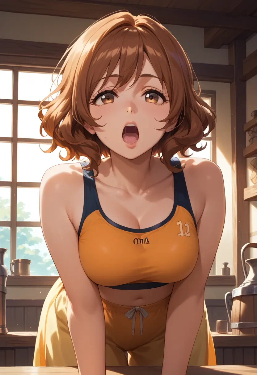 hibike_euphonium,oumae_kumiko,sports bra,wide-leg joggers  - 