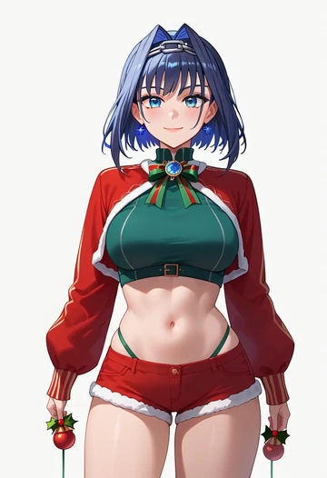 hololive,ouro_kronii,Christmas,red velvet shorts  - AI generated anime art