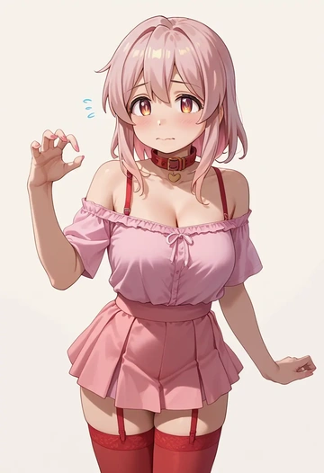 onii_chan_wa_oshimai,oyama_mahiro,collar,oversized,Thigh garters  - AI generated anime art