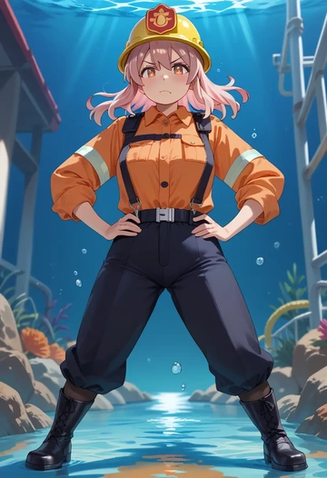 onii_chan_wa_oshimai,oyama_mahiro,firefighter  - AI generated anime art