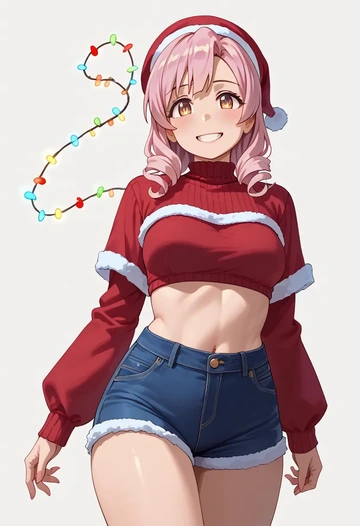 onii_chan_wa_oshimai,oyama_mahiro,Christmas,red velvet shorts  - AI generated anime art