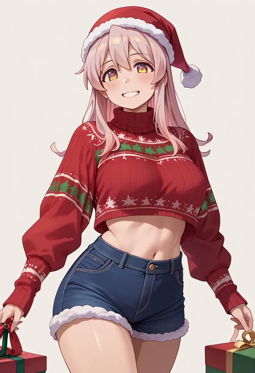 onii_chan_wa_oshimai,oyama_mahiro,Christmas,red velvet shorts,turtleneck sweater  - 