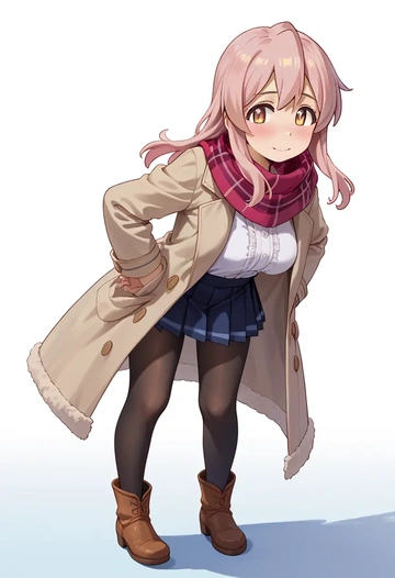 onii_chan_wa_oshimai,oyama_mahiro,winter,student uniform,fur-trimmed coat  - AI generated anime art