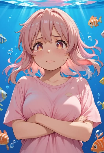 onii_chan_wa_oshimai,oyama_mahiro,tie-dye shirt,dolphin shorts  - AI generated anime art