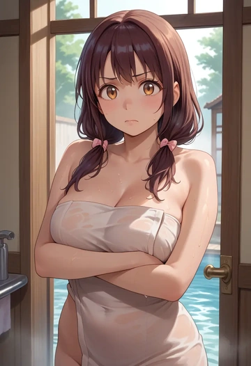 onii_chan_wa_oshimai,oyama_mihari,towel,sexy  - AI generated anime art