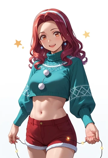 onii_chan_wa_oshimai,oyama_mihari,Christmas,red velvet shorts  - AI generated anime art