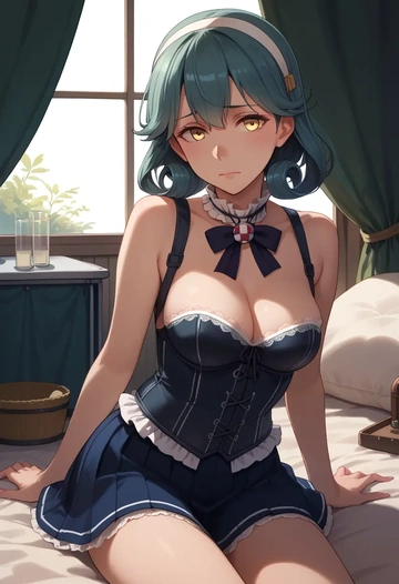 kantai_collection,oyashio_(kancolle),corset,bustier,long tulle skirt  - AI generated anime art