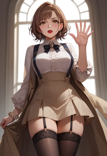 idolmaster,p-head_producer,secretary,stockings  - AI generated anime art