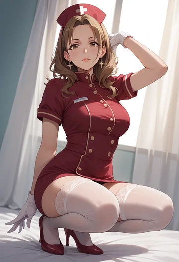 idolmaster,p-head_producer,nurse,stockings,sexy,panties  - AI generated anime art