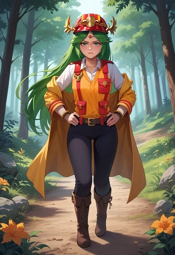 kid_icarus,palutena,firefighter  - AI generated anime art