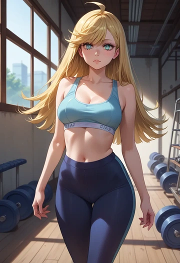 panty_stocking_with_garterbelt,panty_(psg),yoga shorts, bra  - AI generated anime art