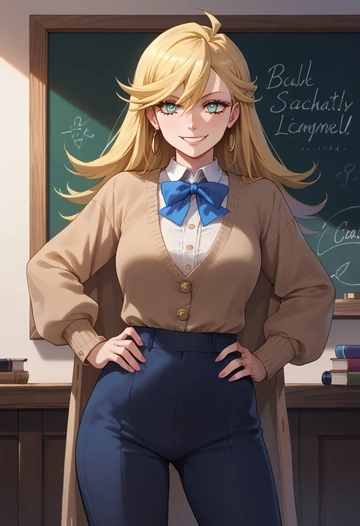 panty_stocking_with_garterbelt,panty_(psg),teacher, sweater  - AI generated anime art