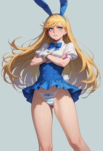 panty_stocking_with_garterbelt,panty_(psg),bunny girl  - AI generated anime art