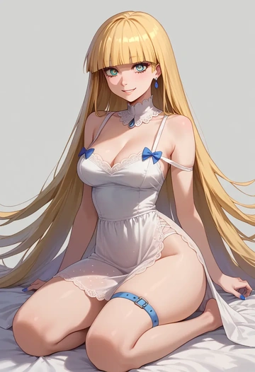 panty_stocking_with_garterbelt,panty_(psg),silk slip dress  - AI generated anime art