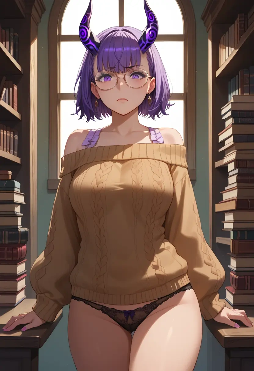 fate_(series),passionlip_(fate),sweater,panties,off-shoulder,glasses,sexy  - 