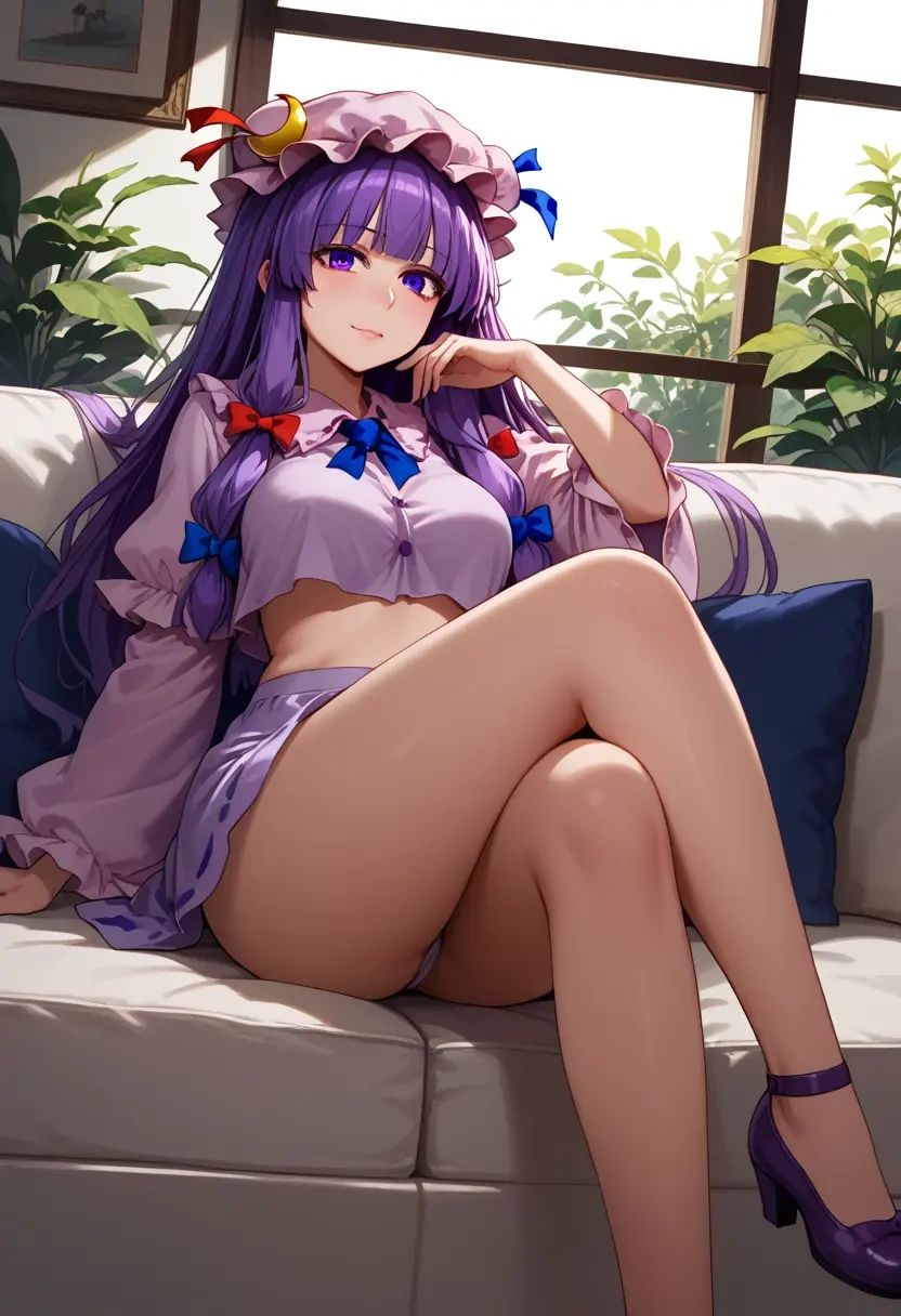 touhou,patchouli_knowledge,crop top  - 