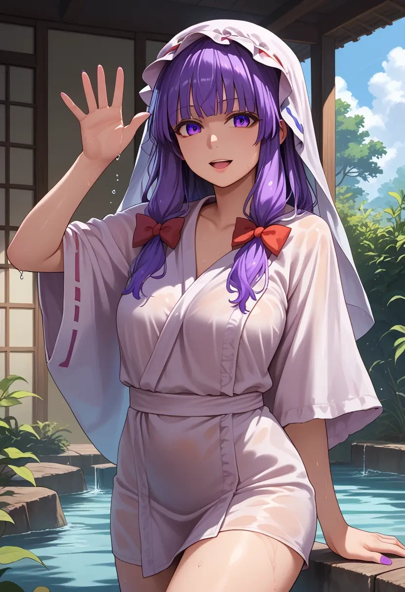 touhou,patchouli_knowledge,towel,sexy  - 