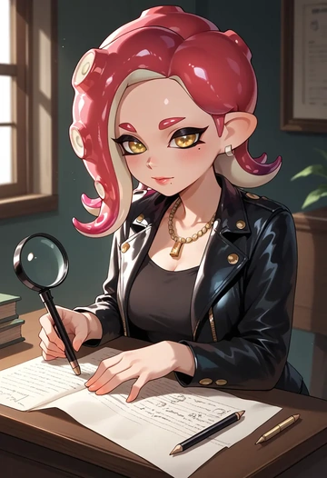 splatoon_(series),pearl_(splatoon),detective  - AI generated anime art