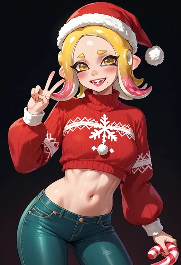 splatoon_(series),pearl_(splatoon),Christmas  - AI generated anime art