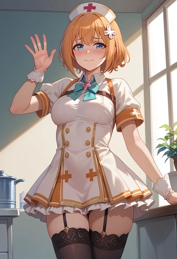 princess_connect,pecorine_(princess_connect),nurse pantyhose,mini skirt, sexy  - AI generated anime art