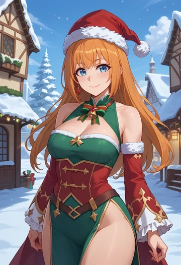 princess_connect,pecorine_(princess_connect),Christmas,dress  - AI generated anime art