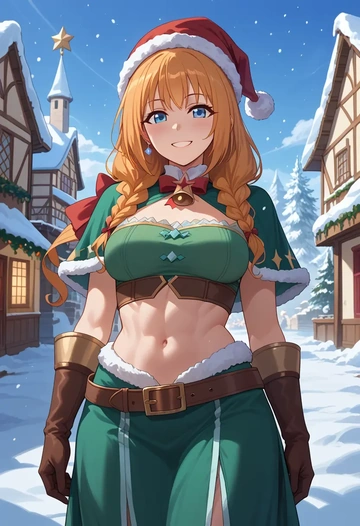 princess_connect,pecorine_(princess_connect),Christmas,dress  - AI generated anime art