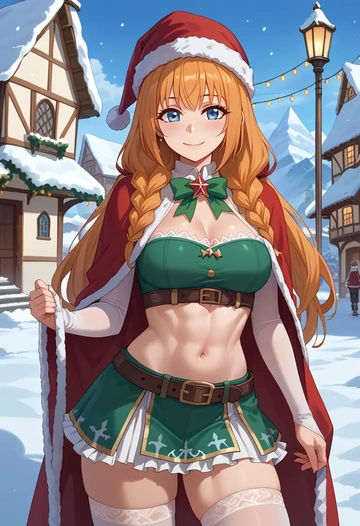 princess_connect,pecorine_(princess_connect),Christmas,dress  - AI generated anime art