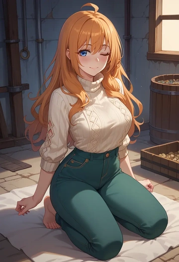 princess_connect,pecorine_(princess_connect),sweater  - AI generated anime art