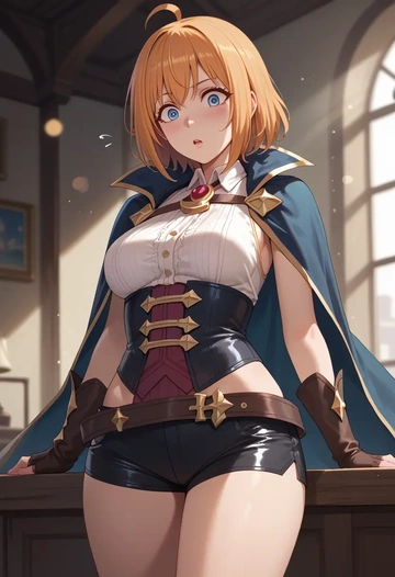 princess_connect,pecorine_(princess_connect),leather,shorts  - AI generated anime art