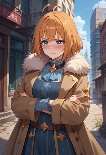 princess_connect,pecorine_(princess_connect),coat,fur-collar,tailored trousers  - AI generated anime art