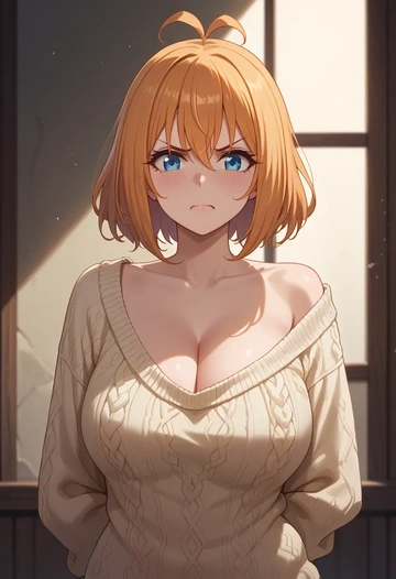 princess_connect,pecorine_(princess_connect),sweater  - AI generated anime art