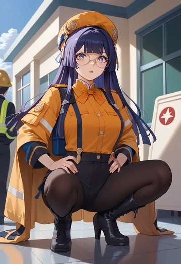 star rail,pela,firefighter  - AI generated anime art