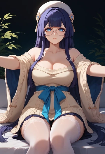 star rail,pela,cross-legged,off-shoulder,sweater,stockings  - AI generated anime art