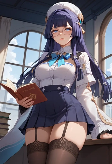 star rail,pela,nurse pantyhose,mini skirt, sexy  - AI generated anime art